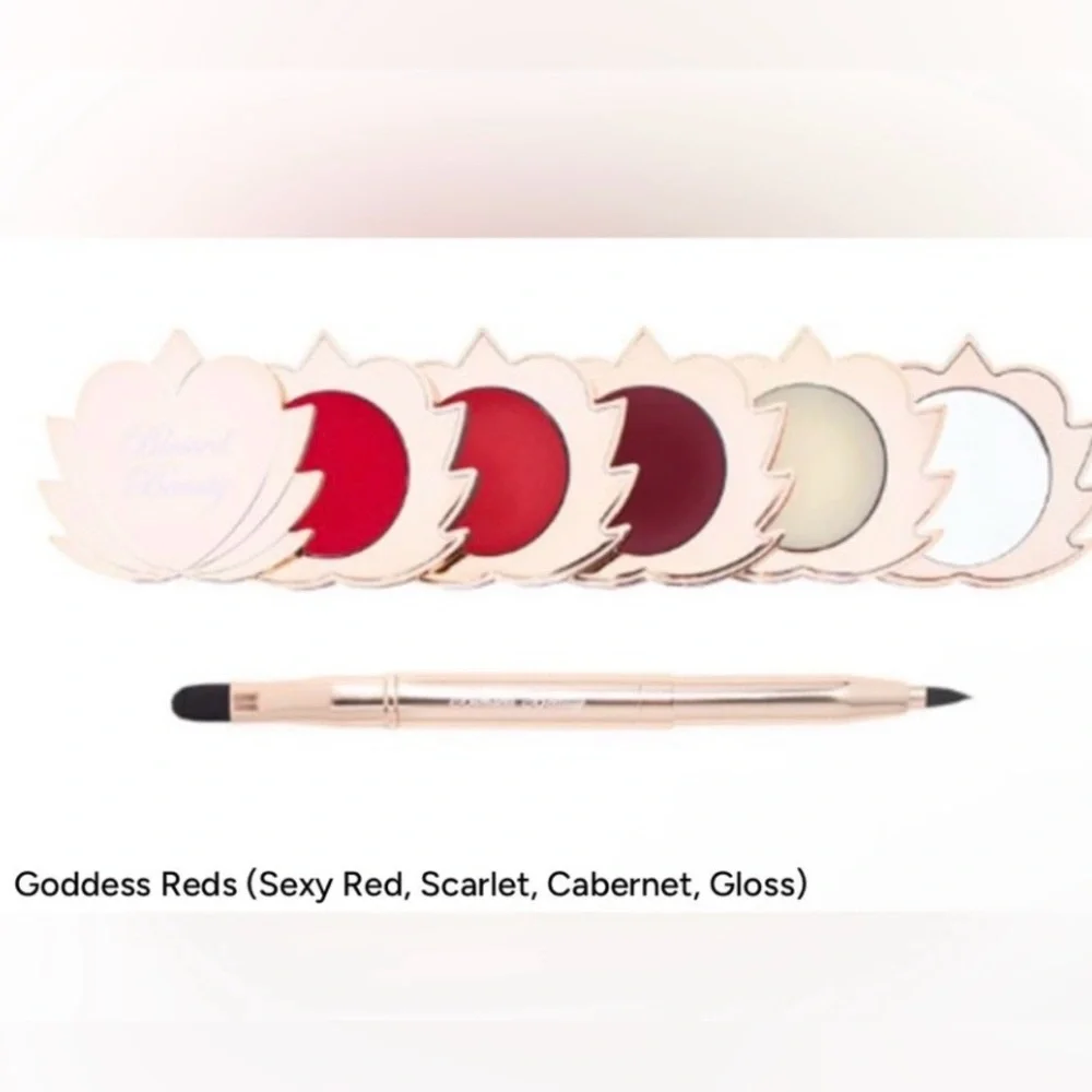 Natural Lip Cream Set by Blessed Beauty Stackable Magnetic - Goddess Reds